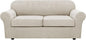 H.VERSAILTEX 3 Piece Stretch Sofa Covers for 2 Cushion Sofa Couch Covers for Living Room Sofa Slipcovers (Base Cover Plus 2 Seat Cushion Covers) Thicker Jacquard Fabric(Large Sofa, Island Fossi)