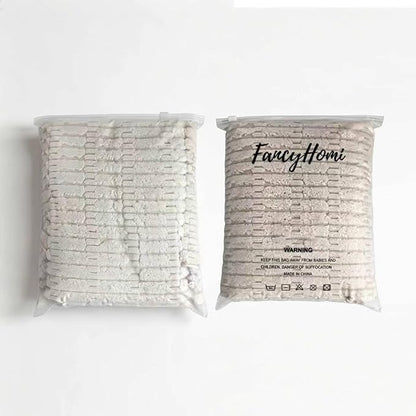Fancy Homi 4 Packs Neutral Decorative Throw Pillow Covers 16x16 Inch for Living Room Couch Bed Sofa, Rustic Farmhouse Boho Neutral Home Decor, Soft Plush Striped Corduroy Square Cushion Case 40x40 cm