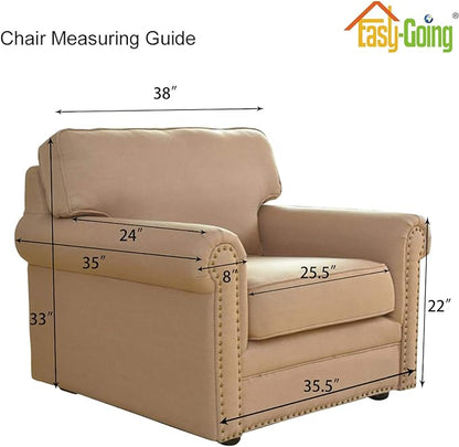 Easy-Going Stretch Chair Sofa Slipcover 1-Piece Couch Sofa Cover Furniture Protector Soft with Elastic Bottom for Kids, Pet. Spandex Jacquard Fabric Small Checks (Chair, Silver Gray)