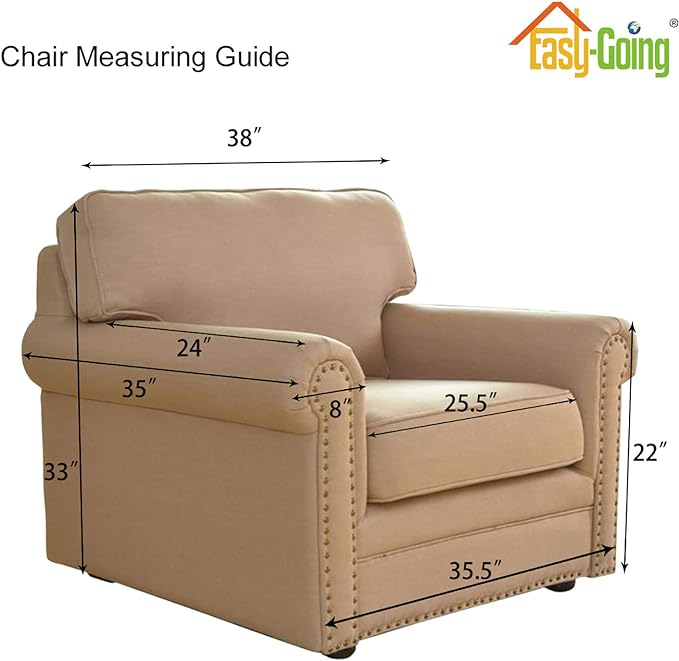 Easy-Going Stretch Chair Sofa Slipcover 1-Piece Couch Sofa Cover Furniture Protector Soft with Elastic Bottom for Kids, Pet. Spandex Jacquard Fabric Small Checks (Chair, Dark Green)