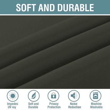 H.VERSAILTEX Blackout Curtain for Living Room Thermal Insulated Window Treatment Curtain Extra Long 84 inch Length Energy Saving Solid Grommet Top Blackout Drape, One Panel, Olive, 52" W x 84" L
