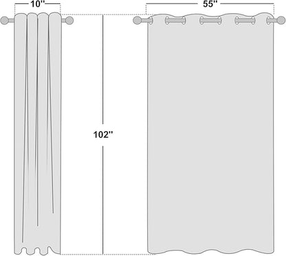 NICETOWN Beige Room Darkening Curtains 102" Long for Boho Farmhouse Home Decoration, 55" Wide, Set of 2, Window Treatment Total Privacy Drape Panels for Bedroom Guest Room