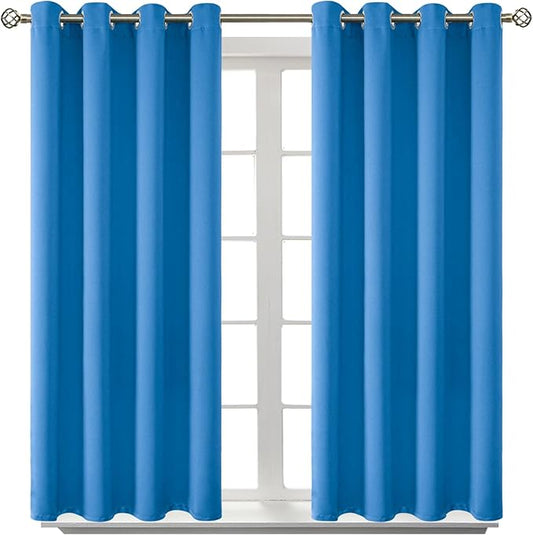 BGment Room Darkening Curtains 54 Inches Long - Grommet Thermal Insulated Drapes Window Treatment Curtains for Bedroom, 2 Panels, 52 x 54 Inch, Classic Blue