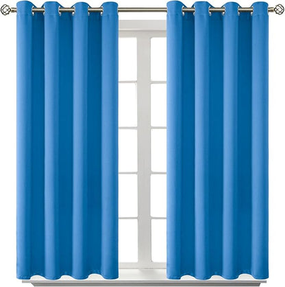 BGment Room Darkening Curtains 45 Inches Long - Grommet Thermal Insulated Drapes Window Treatment Curtains for Bedroom, 2 Panels, 52 x 45 Inch, Classic Blue