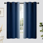Yakamok Light Blocking Ombre Curtains, Greyish White and Blue Gradient Color Curtains, Room Darkening Grommet Window Drapes for Bedroom(Blue, 42x63 Inch, 2 Panels)
