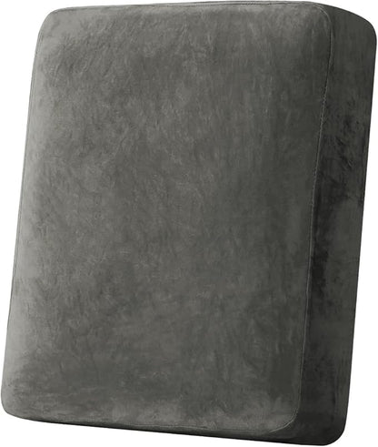 Couch Cover Stretch Velvet Sofa Cushion Cover 1-Piece - Elastic Washable Slipcover for Seat or Backrest, Couch Seat Covers for Sofas (Grey)