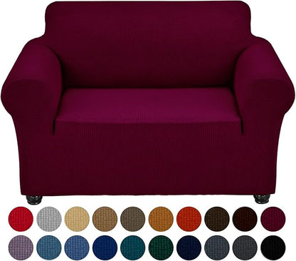 Joccun Stretch Chair Couch Cover,1-Piece Sofa Slipcover Spandex Jacquard Fabric Sofa Covers with Elastic Bottom,Washable Furniture Protector for Dogs,Cats,Kids(Armchair,Burgundy)