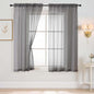Grey Sheer Curtains 63 Inch Length 2 Panels, Voile Sheer Curtain for Living Room, Breathable Light Filtering Modern Window Treatments, Soft Fabric Dual Rod Pocket Drapes, 2x42Wx63L Inches