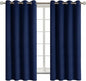 BGment Navy Blackout Curtains for Bedroom - Grommet Thermal Insulated Room Darkening Block Out Curtains for Living Room, Set of 2 Panels (52 x 63 Inch, Dark Blue)
