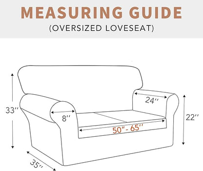 Easy-Going 100% Waterproof Oversized Loveseat Couch Cover, Dual Waterproof Sofa Cover, Stretch Jacquard Sofa Slipcover, Leakproof Furniture Protector for Kids, Pets, Dog and Cat, Camel