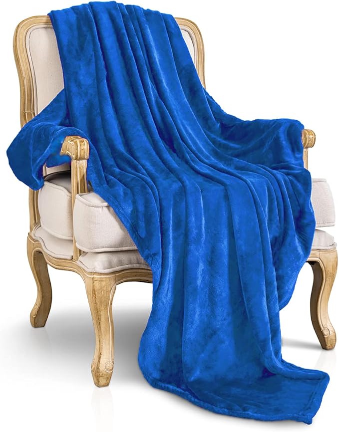 JIAHANNHA Royal Blue Throw Blanket Fleece Blanket 60"x80",Super Soft Cozy Plush Throw Blanket for Couch Sofa Bed,Warm and Lightweight Bed Blankets for Adults
