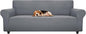 ZNSAYOTX Stretch Oversized Couch Cover Universal Sofa Covers for Living Room Dogs Pet Furniture Protector Spandex Extra Large Sofa Slipcovers with Anti Slip Foam Sticks (Light Grey, XL Sofa)