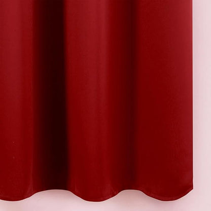 LEMOMO Blackout Curtains 66 x 54 Inch Long Red Curtains Set of 2 Panels Room Darkening Curtains for Bedroom and Living Room