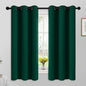 Yakamok Light Blocking Room Darkening Thermal Insulated Blackout Curtains Solid Grommet Top Window Drapes for Bedroom,42W x 63L,Dark Green,2 Panels
