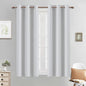 Yakamok Room Darking Curtains for Bedroom, Light Blocking Drapes Room Darkening Thermal Insulated Solid Grommet Panels for Living Room(38Wx54L, Greyish White, 2 Panels)