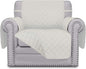 Easy-Going Chair Sofa Slipcover Reversible Sofa Cover Water Resistant Couch Cover Furniture Protector Cover with Elastic Straps for Pets Kids Children Dog Cat (Chair, Ivory/Ivory)