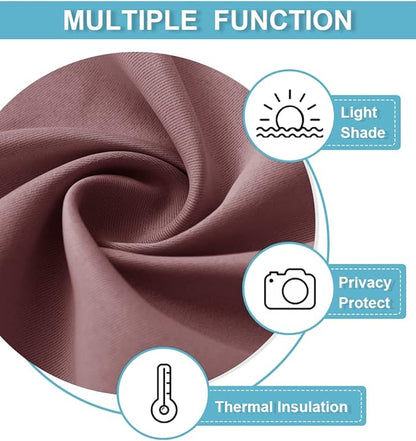 RYB HOME Large Blackout Curtains for Bedroom 84 inches Long 2 Panels Set, Privacy Thermal Insultaed Sunlignt Heat Blocking Drapes for Sliding Patio Door, Width 70 by Length 84, Dusty Rose