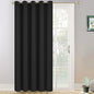 Yakamok Wide Thermal Blackout Patio Door Curtain Panel, Sliding Door Insulated Grommet Curtains, Extra Wide Curtains for Sliding Glass Door, Black, W70 x L84, 1 Panel
