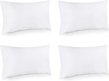 Utopia Bedding Throw Pillows (Set of 4, White) – 16 x 26 Inches Down Alternative Pillows for Bed, Sofa, and Couch - Fluffy Decorative Stuffer Pillow for Indoors & Outdoors
