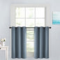 Yakamok Soild Small Window Curtains, Grommet Thermal Insulated Privacy Curtains and Drapes Room Darkening Shades Decent Decor for Kitchen Camper Closet(2 Panels,Stone Blue,42x36 Inch)