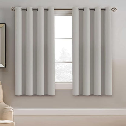H.VERSAILTEX Blackout Curtain for Living Room Thermal Insulated Window Treatment Curtain 54 inch Length Energy Saving Solid Grommet Top Blackout Drape, One Panel, Stone, 52" W x 54" L