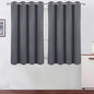 LEMOMO Blackout Curtains 66 x 54 Inch Long Grey Curtains Set of 2 Panels Room Darkening Curtains for Bedroom and Living Room