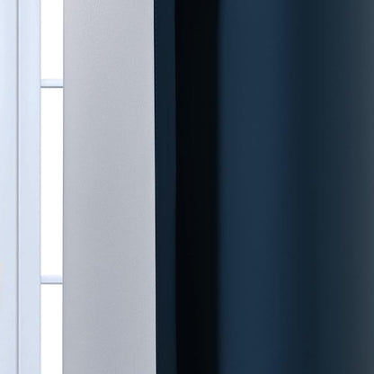 Yakamok Room Darkening Ombre Curtains 63 Inch Length, Navy Blue and Greyish White Thermal Insulated Gradient Color Curtains,Light Blocking Grommet Window Drapes for Bedroom,42 Inch Width,2 Panels