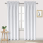 DWCN Blackout Curtains for Bedroom – Thermal Insulated Room Darkening Drapes for Living Room, Greyish White, W 42 x L 84 Inch, Set of 2 Rod Pocket Curtain Panels