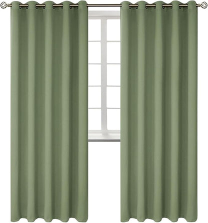 BGment Room Darkening Curtains 84 Inches Long - Grommet Thermal Insulated Drapes Window Treatment Curtains for Bedroom, 2 Panels, 70 x 84 Inch, Grass Green