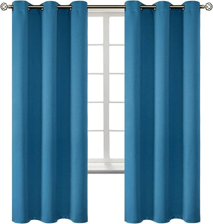 BGment Blackout Curtains - Grommet Thermal Insulated Room Darkening Bedroom and Living Room Curtains, Set of 2 Panels (42 x 72 Inch, Steel Blue)