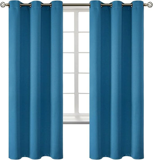 BGment Blackout Curtains - Grommet Thermal Insulated Room Darkening Bedroom and Living Room Curtains, Set of 2 Panels (42 x 72 Inch, Steel Blue)