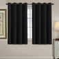 H.VERSAILTEX Blackout Curtain for Living Room Thermal Insulated Window Treatment Curtain 54 inch Length Energy Saving Solid Grommet Top Blackout Drape, One Panel, Jet Black, 52" W x 54" L