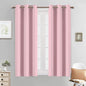 Yakamok Blackout Curtains Room Darkening Thermal Insulated with Grommet Window Curtain for Bedroom, 38Wx54L inch, Pink, 2 Panels