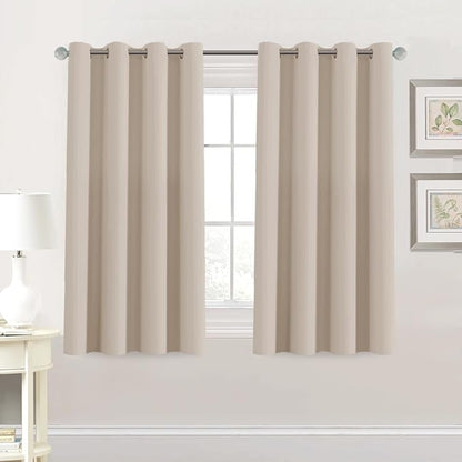 H.VERSAILTEX Blackout Curtain for Living Room Thermal Insulated Window Treatment Curtain 54 inch Length Energy Saving Solid Grommet Top Blackout Drape, One Panel, Fog, 52" W x 54" L