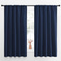 NICETOWN Navy Curtains Blackout Draperies - Modern Design Thermal Insulated Rod Pocket Blackout Drapes for Kid's Bedroom, Window Covering (1 Pair, 52 x 63 inches)