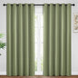 Yakamok 84 Inch Length Blackout Curtains for Bedroom, Light Blocking Drapes Room Darkening Thermal Insulated Solid Grommet Panels for Living Room, (62Wx84L, Sage Green, 2 Panels)