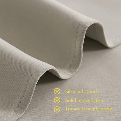 NICETOWN Blackout Curtains for Bedroom, Natural, 34 W by 80 L, Set of 2, Thermal Insulated Curtains & Drapes with Grommet Top for Living Room, Privacy Window Treatment Draperies