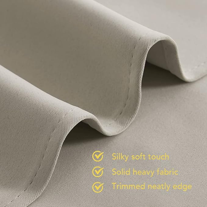 NICETOWN Modern Blackout Curtains Noise Reducing, Thermal Insulated and Privacy Room Darkening Drape Panels for Boy's Guest Room Door Window (Natural, 2 Panels, W42 x L72 -Inch)