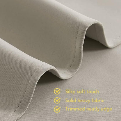 NICETOWN Modern Blackout Curtains Noise Reducing, Thermal Insulated and Privacy Room Darkening Drape Panels for Boy's Guest Room Door Window (Natural, 2 Panels, W42 x L72 -Inch)