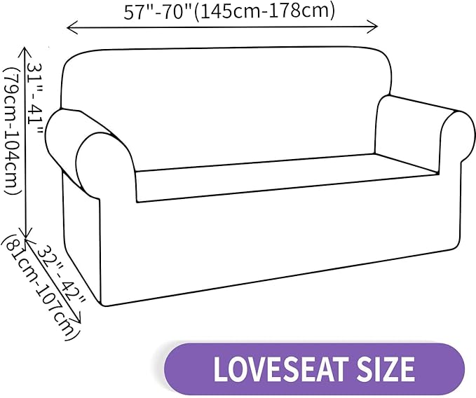 ZNSAYOTX Super Stretch Couch Cover Love Seat Sofa Covers for Living Room Dogs Pet Friendly Furniture Protector Spandex Loveseat Slipcovers with Anti Slip Foam Sticks (Wine Red, Loveseat)