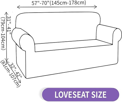 ZNSAYOTX Super Stretch Couch Cover Love Seat Sofa Covers for Living Room Dogs Pet Friendly Furniture Protector Spandex Loveseat Slipcovers with Anti Slip Foam Sticks (Light Grey, Loveseat)