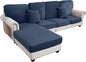 Couch Cover 4-Piece Elastic Velvet Couch Cushion Covers & Chaise Slipcovers for L-Shaped Sofas, Sofa Seat Covers Washable, Soft Cover for Couches (3 Seater + Chaise, Berlin Blue)