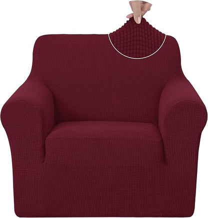 U-NICE HOME Recliner Chair Covers Stretch Couch Cover Sofa Cover Sofa Slipcover Furniture Protector for Chair Cover Pet Friendly(Armchair, Burgundy)