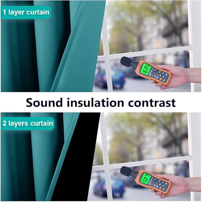 NICETOWN 100% Blackout Curtains 86 inches Long, Pair of Energy Smart & Noise Blocking Out Drapes for Baby Room Window, Thermal Insulated Guest Room Lined Window Dressing(Peacock Teal, 55 inches Wide)
