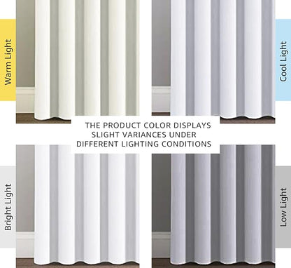 H.VERSAILTEX Patio White Curtains 100 x 96 Inches for Sliding Door Extral Wide Blackout Curtain Panels Thermal Insulated Room Divider - Grommet Top, 8' Tall by 8.5' Wide