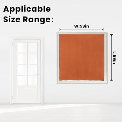 Self Adhesive Curtains Portable Blackout Curtain Simple and Easy to Install Bedroom Window Thermal Lnsulated Kitchen Room Darkening Black Small Drapes, 59" W X 59" L, Orange, 1 Panel