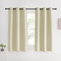 NICETOWN Kitchen Curtains, Short Curtains for Bedroom Windows, Beige, 42" W by 60" L, 1 Pair, Thermal Insulated Room Darkening Curtain Panels for Girls Room, Cafe