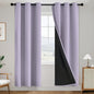SimpleHome 100% Blackout Curtains for Bedroom,Thermal Insulated Lilac Grommet Window Drapes Room Darkening Curtains for Living Room with Black Back,38 x 72 Inch,2 Panels