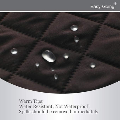 Easy-Going Reversible Oversized Couch Cover for 3 Cushion Couch Sofa Cover for Dogs Water Resistant Furniture Protector Cover with Foam Sticks for Pet (Oversized Sofa, Chocolate/Beige)