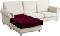 Couch Cover Velvet Chaise Cushion Cover for Sectional Sofas - Elastic L-Shaped Sofa Seat Covers Washable, Slipcover Protector (1-Piece, Wine)